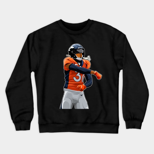 Justin Simmons #31 Celebrates Crewneck Sweatshirt by GuardWall17